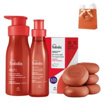 Kit Presente Perfume Natura Tododia Morango Baunilha Dourada