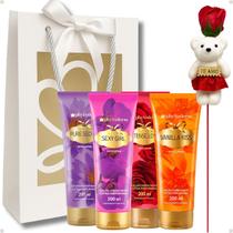 Kit Presente Phytoderm Loção Hidratante: Intense Love, Sexy Girl, Pure Secret e Vanilla Kiss 200ml e Rosa com Ursinho
