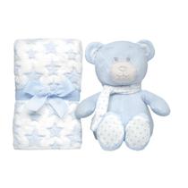 Kit Presente Recém Nascido Ursinho e Manta Buba