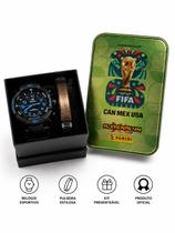 Kit Presente Relógio com Pulseira e Lata Classic Colecionável Copa do Mundo 2026