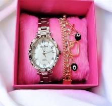 Kit Presente Relogio Feminino Com Pulseira - Pallyjane