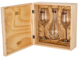 Kit presente Riedel 2 taças + Deconter em Caixa de madeira