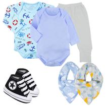 Kit Presente Roupa de Bebê 6 Pçs Enxoval Menino Menina Kit Presente Roupa de Bebê 6 Pçs Enxoval Menino Menina