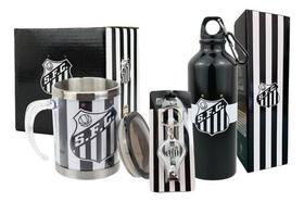 Kit Presente Santos Fc Caneca Inox Garrafa Chaveiro Cortador - Mileno