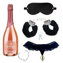 Kit Presente Sex Shop Espumante Algemas Venda Calcinha Tailandesa Dia dos Namorados Sexyshop