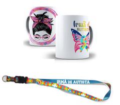 Kit Presente Sou Irmã de Autista com Caneca + Chaveiro e Cordão Puzzle Kit Presente Sou Irmã de Autista com Caneca + Chaveiro e Cordão Puzzle