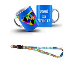 Kit Presente Sou Vovô Autista Caneca + Chaveiro E Cordão