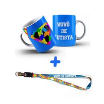 Kit Presente Sou Vovô de Autista com Caneca + Chaveiro e Cordão Puzzle