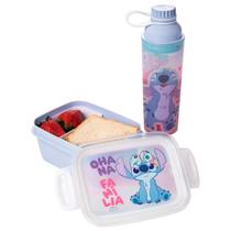 Kit Presente Stitch Disney Garrafa Marmita Hermética Pote Potinho Marmitinha Criança Escolar