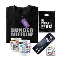 Kit Presente The Office Dunder Mifflin - Camiseta, Caneca, Placa Decorativa e Porta-Copos