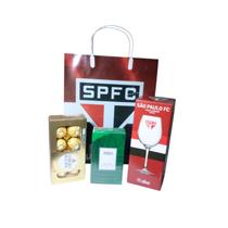 Kit Presente Times de Futebol com Perfume Arbo, Chocolate, Taça, Sacola