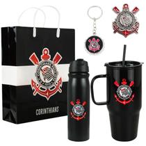 Kit Presente Torcedor Garrafa Caneca Chaveiro Broche - Corinthians Kit Presente Torcedor Garrafa Caneca Chaveiro Broche - Corinthians