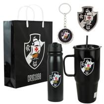 Kit Presente Torcedor Garrafa Caneca Chaveiro Broche - Vasco
