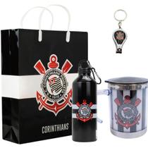 Kit Presente Torcedor Garrafa Caneca Chaveiro Corinthians