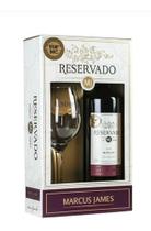 Kit Presente Vinho Tinto Marcus James Reservado Meio Seco + 1 Taça