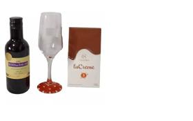 Kit Presente Vinho Tinto Seco + Taça + Chocolate
