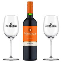 Kit Presente Vinho Tinto Suave Mioranza 750ml + 2 Taças