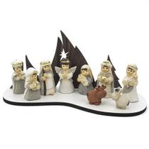 Kit Presépio Infantil Importado Cinza Resina 9 Peças 7 cm com Base MDF - Amém Decoração Religiosa Kit Presépio Infantil Importado Cinza Resina 9 Peças 7 cm com Base MDF - Amém Decoração Religiosa