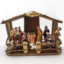 Kit Presépio Resina 14 Peças 12 Cm Com Casinha N2 Kit Presépio Resina 14 Peças 12 Cm Com Casinha N2