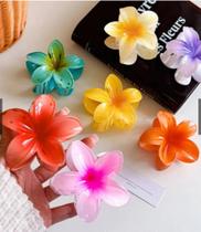 KIT Presilha Piranha Flor De Cabelo em Acrilico Prendedor Blogueira Verão Praiana