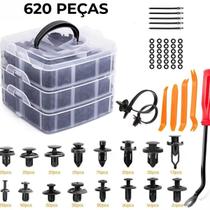 Kit Presilhas Fixadoras Painel Parachoque Automotivo 620pçs Kit Presilhas Fixadoras Painel Parachoque Automotivo 620pçs