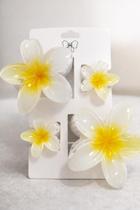 Kit Presilhas Flor Florais em Acrílico 4 Unidades Feminina