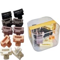 Kit Presilhas Piranhas de Cabelo Quadradas Multicor (10 Peças)