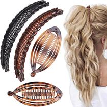 Kit Presilhas Piranhas de Cabelo Vintage Banana e Rabo de Peixe (4 Peças)