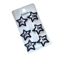 Kit Presilhas Tic Tac de Estrela Coloridas 6 Unidades - Kit Presilhas Tic Tac de Estrela Coloridas 6 Unidades -