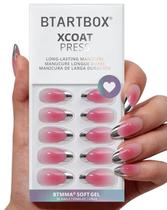 Kit Press On Nails Bartbox French Tip Blush Pink Almond 30