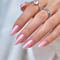 Kit Press On Nails Btartbox Ammond Soft Gel Pink Chrome 30