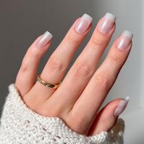 Kit Press On Nails Glamnetic Bailey Sheer White Glazed 30