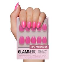 Kit Press On Nails Glamnetic Hot Pink Opaque Short Oval 30
