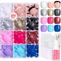 Kit Press on Toenails Beetles Toe Nail 288 unidades de 12 cores Kit Press on Toenails Beetles Toe Nail 288 unidades de 12 cores