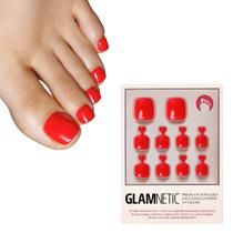 Kit Press-On Toenails Glamnetic Cherry Glaze Bright Red 32 Kit Press-On Toenails Glamnetic Cherry Glaze Bright Red 32