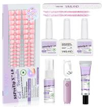 Kit Press On Toenails SAVILAND 216 PCS Nail French Tips Kit Press On Toenails SAVILAND 216 PCS Nail French Tips