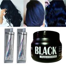 Kit Preto Azulado 01 Mascara 250g e 02 Coloração Mairibel