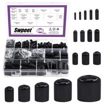 Kit preto de tampas de borracha de vinil Swpeet 496 unidades de 1,5 a 20 mm