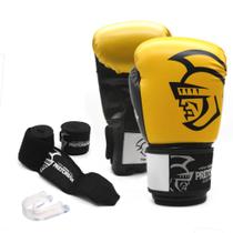 Kit Pretorian Boxe Muay Thai Kickboxing Elite Bandagem Bucal
