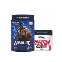 Kit PréTreino Absoluto 420g com Creatina Pura 300g Absolut Desempenho e Força