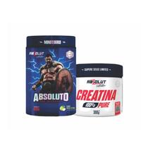 Kit PréTreino Absoluto 420g com Creatina Pura 300g Absolut Desempenho e Força