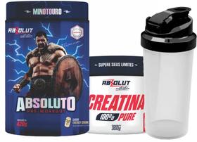 Kit PréTreino Absoluto 420g Creatina Pura 300g Coqueteleira Grátis Desempenho e Economia