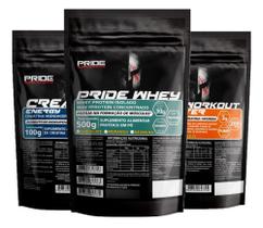 Kit Pride whey + creatina + pré treino Baunilha