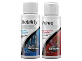 Kit Prime E Stability Seachem Ciclagem Aquários 50Ml Kit Prime E Stability Seachem Ciclagem Aquários 50Ml