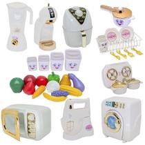 Kit Princesa Cozinha Eletro Louça Potes Fogão Máquina 35Pç