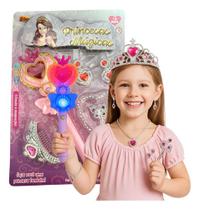 Kit Princesa Fashion Varinha Mágica Com Acessórios Luz Som Kit Princesa Fashion Varinha Mágica Com Acessórios Luz Som