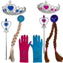 Kit Princesa Frozen 4 acessórios Trança Luva Coroa Varinha - COMPANY KIDS