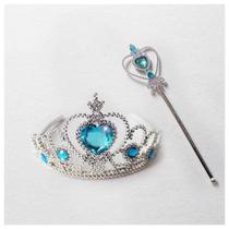 Kit Princesa Gelo Frozen Varinha Tiara Halloween Carnaval Kit Princesa Gelo Frozen Varinha Tiara Halloween Carnaval