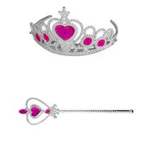 Kit Princesa Infantil Coroa e Varinha com Pedras Brilhantes Kit Princesa Infantil Coroa e Varinha com Pedras Brilhantes
