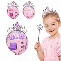 Kit Princesa Infantil Tiara Coroa Varinha Acessorios Festa Fantasia Menina Kit Princesa Infantil Tiara Coroa Varinha Acessorios Festa Fantasia Menina